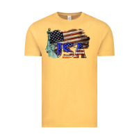Vintage Mustard usa  statue of liberty Vintage Tee - BarkalooDesign
