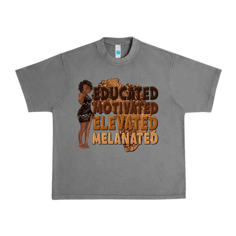 Educated Motivated Elevated Melanated Urban Heavy Tee by texasbilliewilder | Teevron