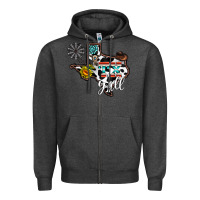 Charcoal Heather tx yall western Zipper Hoodie - CowhideDigitalArt