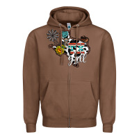 Chestnut tx yall western Zipper Hoodie - CowhideDigitalArt