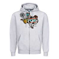 Heather Grey tx yall western Zipper Hoodie - CowhideDigitalArt