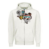 Oatmeal Heather tx yall western Zipper Hoodie - CowhideDigitalArt