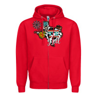 Red tx yall western Zipper Hoodie - CowhideDigitalArt