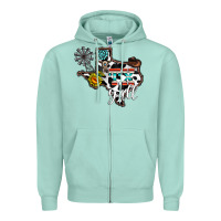 Seafoam tx yall western Zipper Hoodie - CowhideDigitalArt