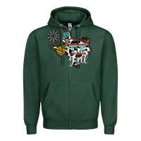 Sports Green tx yall western Zipper Hoodie - CowhideDigitalArt