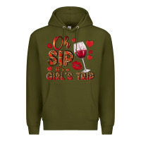 Army Green oh sip its a girls trip Premium Hoodie - NancyCooperArtShop