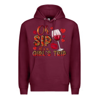Burgundy oh sip its a girls trip Premium Hoodie - NancyCooperArtShop