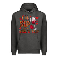 Charcoal Heather oh sip its a girls trip Premium Hoodie - NancyCooperArtShop