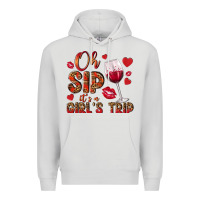 Dove Grey oh sip its a girls trip Premium Hoodie - NancyCooperArtShop