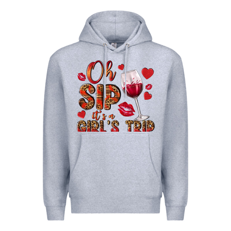 Oh Sip Its A Girls Trip Premium Hoodie by NancyCooperArtShop | Teevron