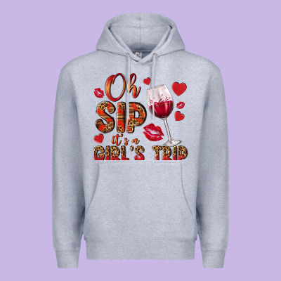 Oh Sip Its A Girls Trip Premium Hoodie Designed By Nancycooperartshop