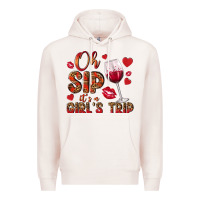 Pale Pink oh sip its a girls trip Premium Hoodie - NancyCooperArtShop