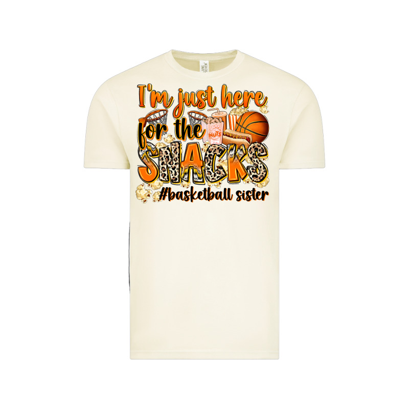 Im Just Here For The Snacks Basketball Sister Vintage Tee by Zillion Design Studio | Teevron