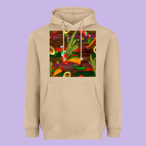 Mexican Food Seamless Pattern Heavyweight Hoodie Designed By Bundleandbundleshop