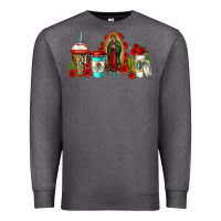 Charcoal Heather lady of guadalupe coffee Premium Sweatshirt - Jasminsmagicworld
