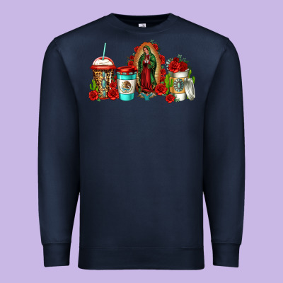 Lady Of Guadalupe Coffee Premium Sweatshirt Designed By Jasminsmagicworld
