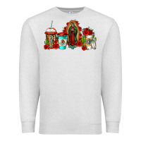 Oatmeal Heather lady of guadalupe coffee Premium Sweatshirt - Jasminsmagicworld