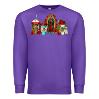 Purple lady of guadalupe coffee Premium Sweatshirt - Jasminsmagicworld