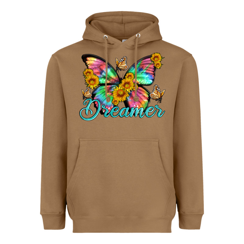 Dreamer With Butterfly And Sunflowers Heavyweight Hoodie by Artiststas | Teevron