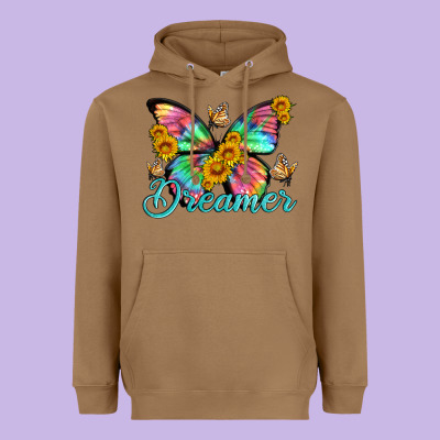 Dreamer With Butterfly And Sunflowers Heavyweight Hoodie Designed By Artiststas