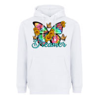White dreamer with Butterfly and sunflowers Heavyweight Hoodie - Artiststas