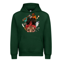 Forest Green Wild Camping Afro Messy Bbs Urban Hoodie - BundleAndBundleShop