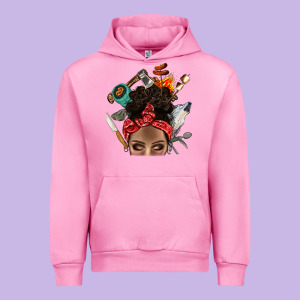 Wild Camping Afro Messy Bbs Urban Hoodie Designed By Bundleandbundleshop