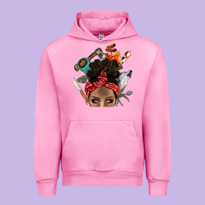 Wild Camping Afro Messy Bbs Urban Hoodie Designed By Bundleandbundleshop