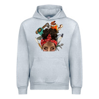 Heather Grey Wild Camping Afro Messy Bbs Urban Hoodie - BundleAndBundleShop