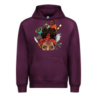 Mauve Wine Wild Camping Afro Messy Bbs Urban Hoodie - BundleAndBundleShop