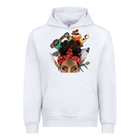 White Wild Camping Afro Messy Bbs Urban Hoodie - BundleAndBundleShop
