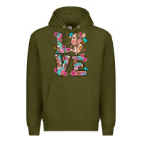 Army Green love little cute cow Premium Hoodie - NancyCooperArtShop