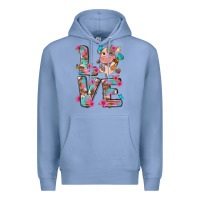 Colony Blue love little cute cow Premium Hoodie - NancyCooperArtShop
