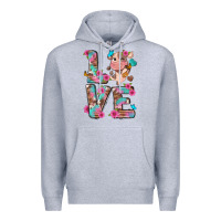 Heather Grey love little cute cow Premium Hoodie - NancyCooperArtShop