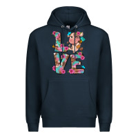 Navy love little cute cow Premium Hoodie - NancyCooperArtShop