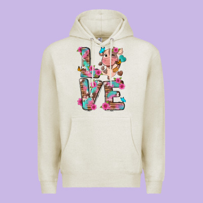 Love Little Cute Cow Premium Hoodie Designed By Nancycooperartshop