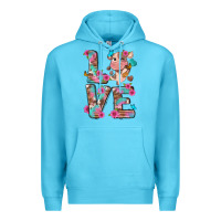 Ocean Blue love little cute cow Premium Hoodie - NancyCooperArtShop