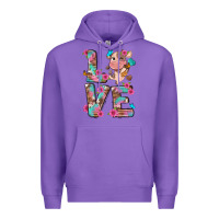 Purple love little cute cow Premium Hoodie - NancyCooperArtShop