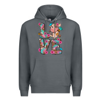 Rock love little cute cow Premium Hoodie - NancyCooperArtShop