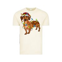 Vintage Arctic Dachshund Christmas Lights Vintage Tee - RanaPortraitStore