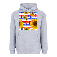 Heather Grey patriotic sunflowers Heavyweight Hoodie - BundleAndBundleShop