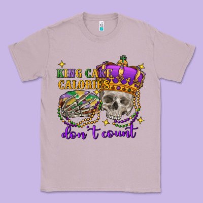 King Cake Calories Don't Count Skull Classic Tee Designed By Fadigitalartstudio