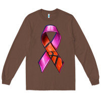 Chestnut Breast Cancer Ribbon Basketball Long Sleeve Tee - texasbilliewilder