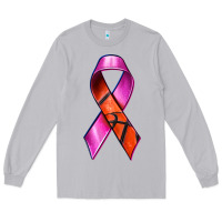 Moon Dust Breast Cancer Ribbon Basketball Long Sleeve Tee - texasbilliewilder