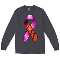 Smoke Breast Cancer Ribbon Basketball Long Sleeve Tee - texasbilliewilder