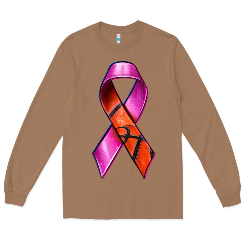 Breast Cancer Ribbon Basketball Long Sleeve Tee by texasbilliewilder | Teevron