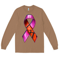 Toasted Coconut Breast Cancer Ribbon Basketball Long Sleeve Tee - texasbilliewilder