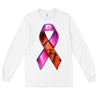 White Breast Cancer Ribbon Basketball Long Sleeve Tee - texasbilliewilder