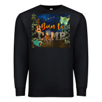 Black born to camp Premium Sweatshirt - NancyCooperArtShop