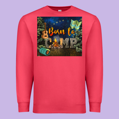 Born To Camp Premium Sweatshirt Designed By Nancycooperartshop